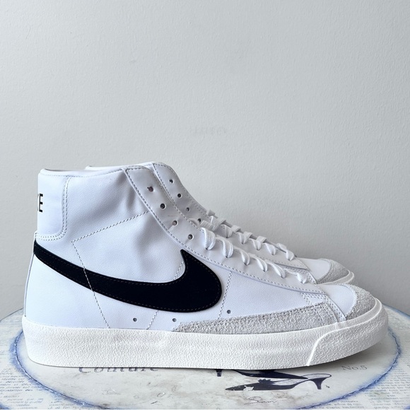 Nike Other - Men’s Nike High Top Black And White Leather Blazer Size 10.5 NEW